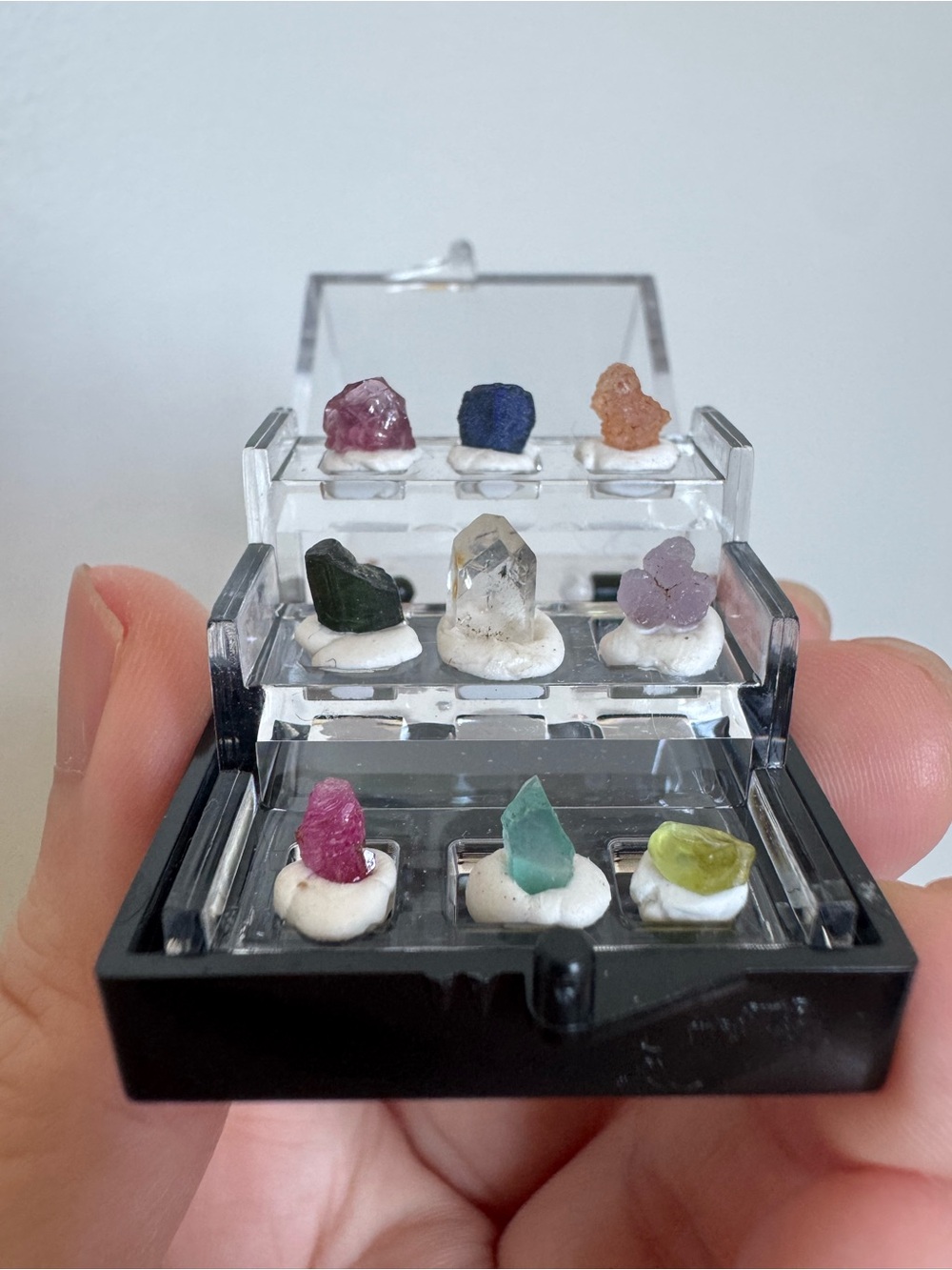 Nine mini mineral specimen